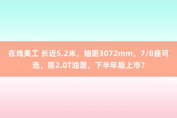 在线美工 长近5.2米，轴距3072mm，7/8座可选，搭2.0T油混，下半年能上市？