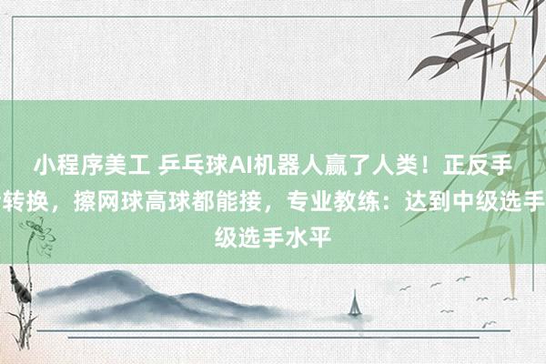 小程序美工 乒乓球AI机器人赢了人类！正反手灵活转换，擦网球高球都能接，专业教练：达到中级选手水平