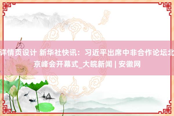 详情页设计 新华社快讯：习近平出席中非合作论坛北京峰会开幕式_大皖新闻 | 安徽网